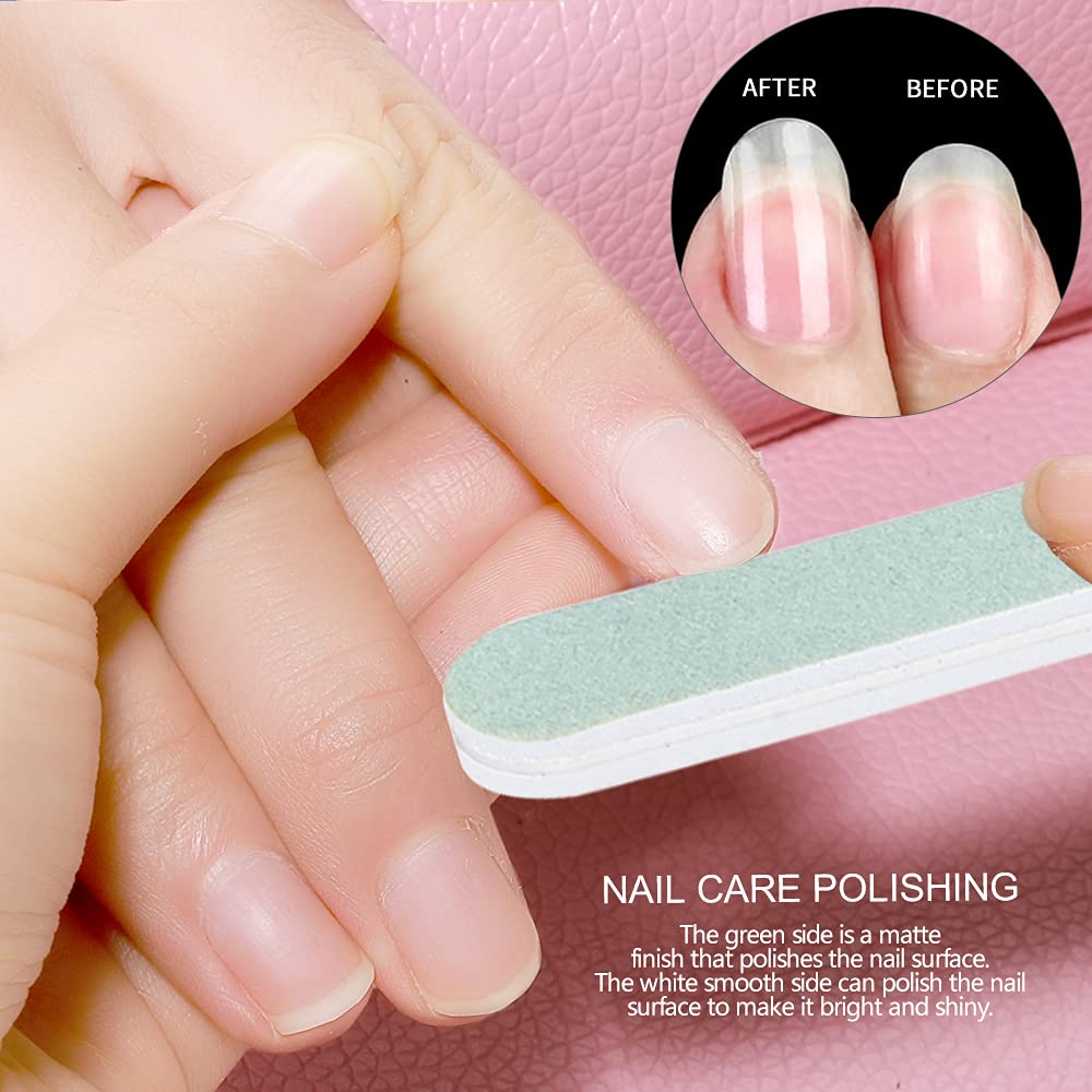 Nail Files and Buffers, FANDAMEI 20PCS Professional Manicure Tools Kit. Rectangular Nail Buffer Block & 100/180 Grit Nail File, 7 Way Nail File & Nail Polishing Buffer. Nail Care File Buffer Tool - Image 5